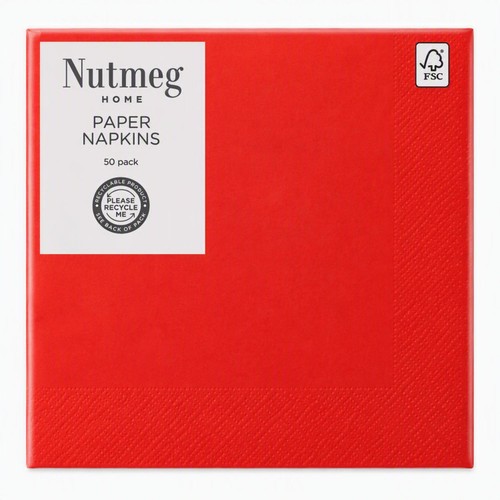 Nutmeg Red Napkins 50 Pack