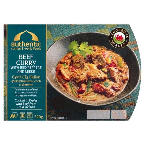 Authentic Curries & World Foods Beef Curry with Red Peppers & Leeks