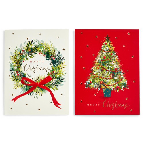 Morrisons Duo Wreath And Tree Cards 10 Pack