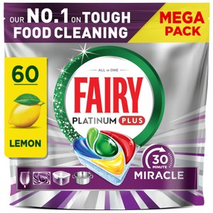 Fairy Platinum Plus 30 Minute Miracle Auto Dishwashing Tablet Lemon