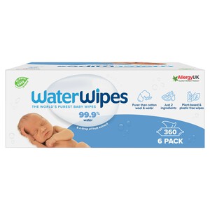 WaterWipes Original Baby Wipes 360 Wipes 6 x 60 per pack