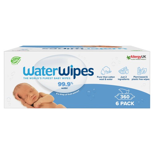 WaterWipes Original Baby Wipes 360 Wipes