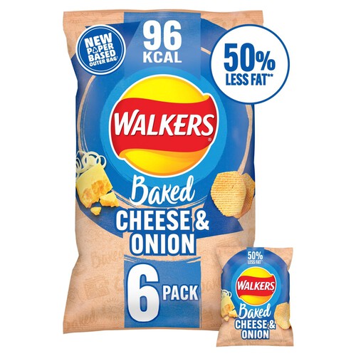 Walkers Baked Cheese & Onion Snacks Crisps 