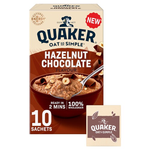  Quaker Hazelnut Chocolate Porridge Sachets Oats So Simple 