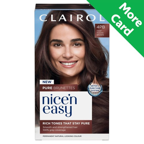 Clairol Nice'n Easy Pure Brunettes Hair Dye 4pb Deep Mocha Brown