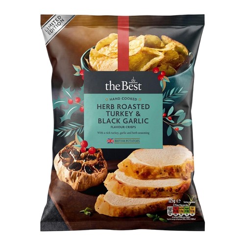 Morrisons The Best Black Garlic & Herb Roasted Turkey Crisps 125g