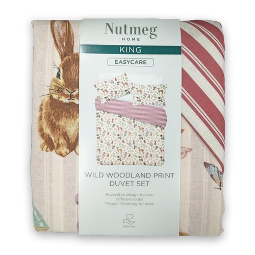 Nutmeg Home Wild Woodland Print Easy Care Duvet Set King
