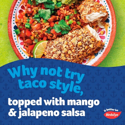 Birds Eye 2 Tortilla Crumb Mexican Inspired Fish Fillets 220g