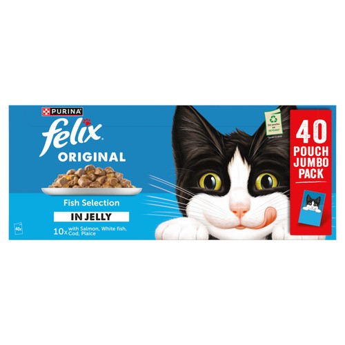 FELIX Original Fish Selection in Jelly Wet Cat Food 40x85g