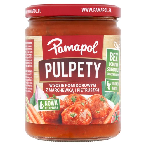 Pamapol pork meatballs in tomato sauce with carrot and parsley