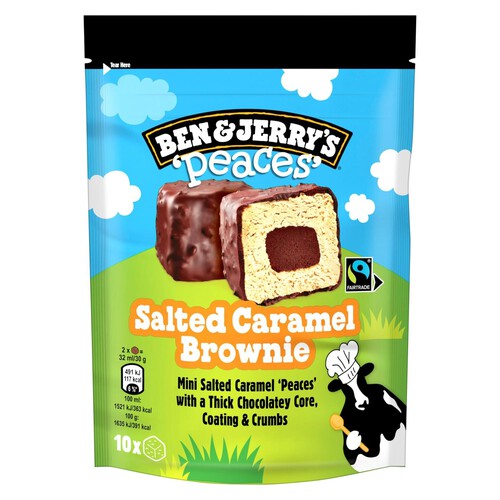 Ben & Jerry's Salted Caramel Brownie Peaces Ice Cream Frozen Snack 