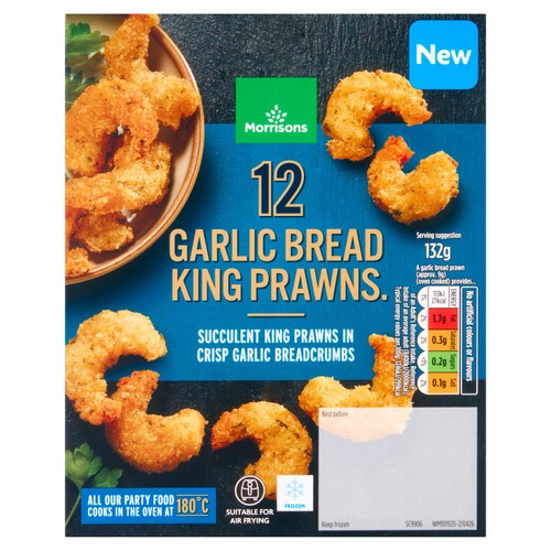 Morrisons 12 Garlic Bread King Prawns 132g