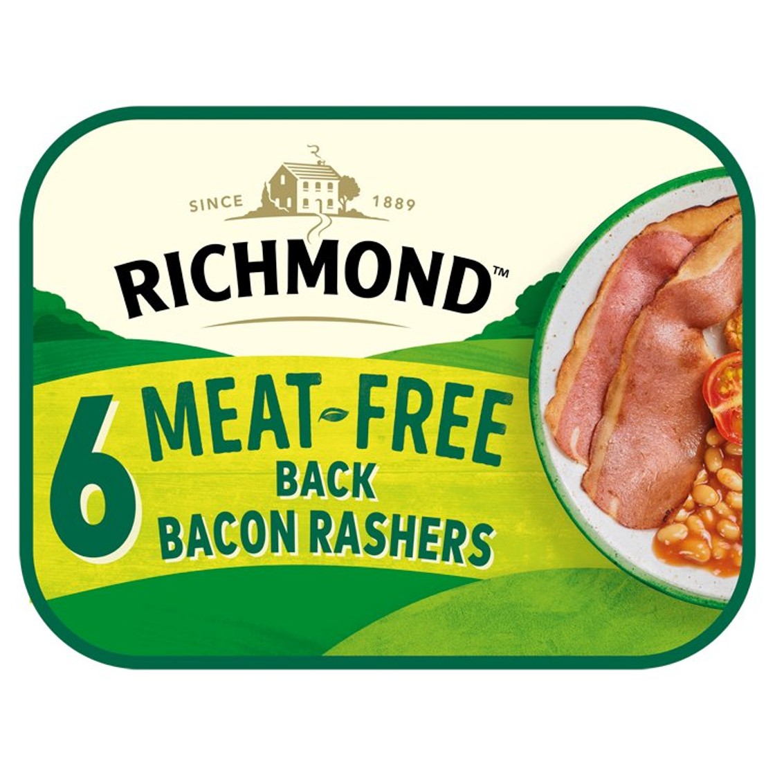 Richmond Vegan & Vegetarian Meat Free 6 Back Bacon Rashers 120g ...
