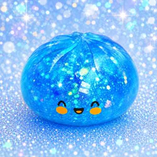 Crazy Fun Blue Holographic Squishy Dumpling Toy