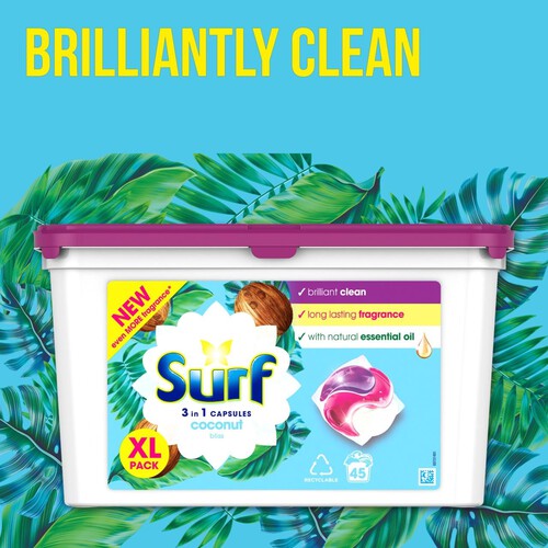 Surf 3-In-1 Coconut Bliss Washing Capsules