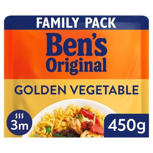 Bens Original Golden Vegetable Microwave Rice Family Pack 450g