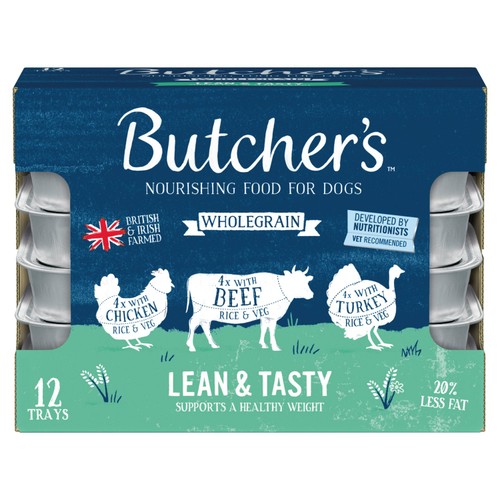 Butcher's Wholegrain Lean & Tasty Low Fat Dog Food Trays Variety Pack