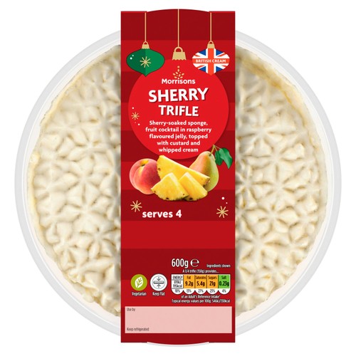 Morrisons Fruit Sherry Trifle Serves 4 - 600g
