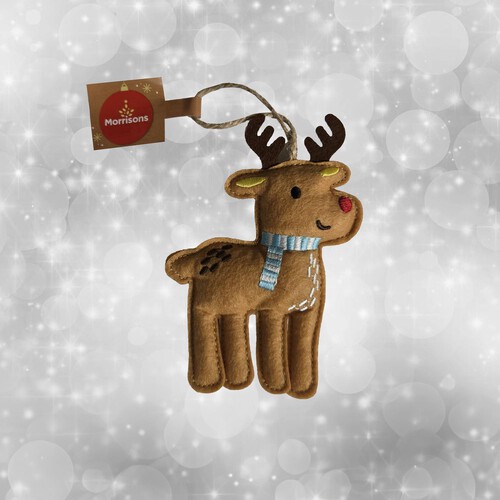 Morrisons Hanging Felt Reindeer Decoration