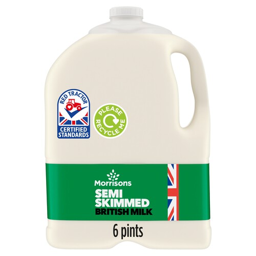 Morrisons British Semi Skimmed Milk 6 Pint