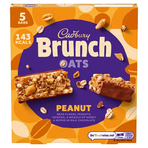 Cadbury Brunch Peanut Chocolate Bar Multipack 5 Pack