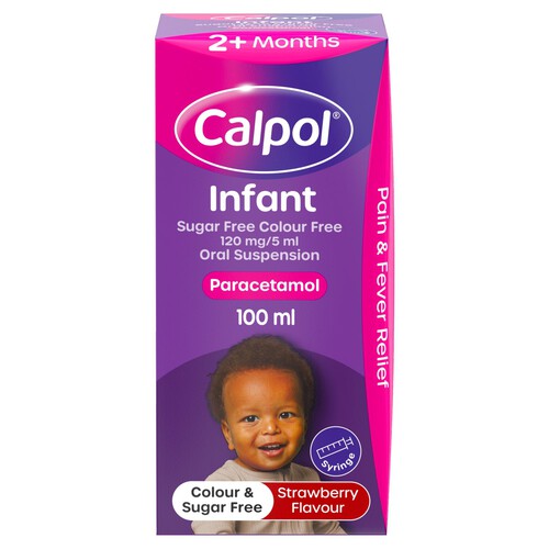 Calpol Infant Sugar Free Colour Free Strawberry Liquid +2 Months