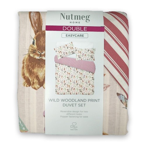 Nutmeg Home Wild Woodland Print Easy Care Duvet Set Double