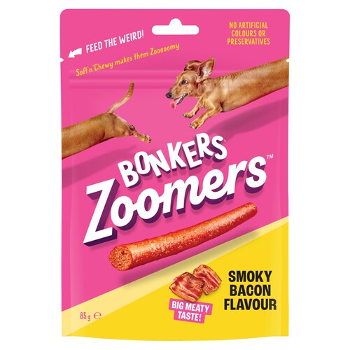 Bonkers Dog Treats Zoomers Smoky Bacon Flavour 