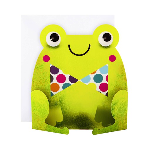 Hallmark Kids'  Birthday Card  - Die-Cut Frog Design