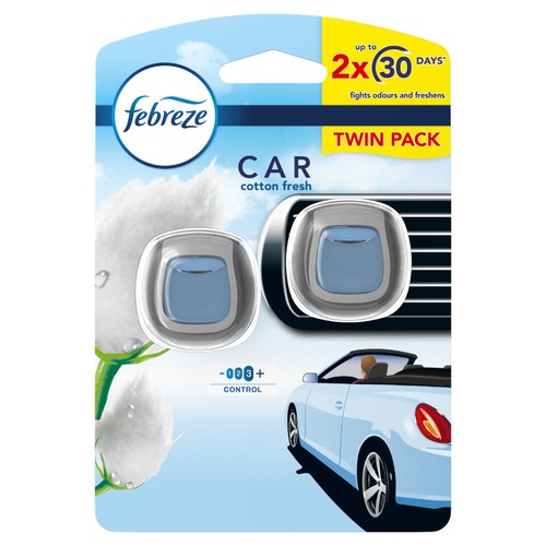 Febreze Twin Car Clip Cotton Fresh Air Freshener 