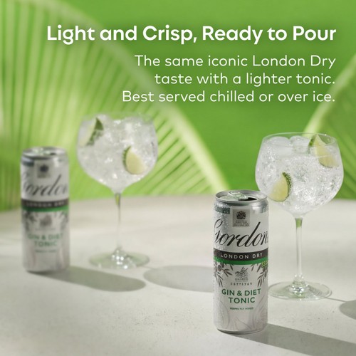 Gordon's London Dry Gin and Slimline Tonic Ready to Drink  Can