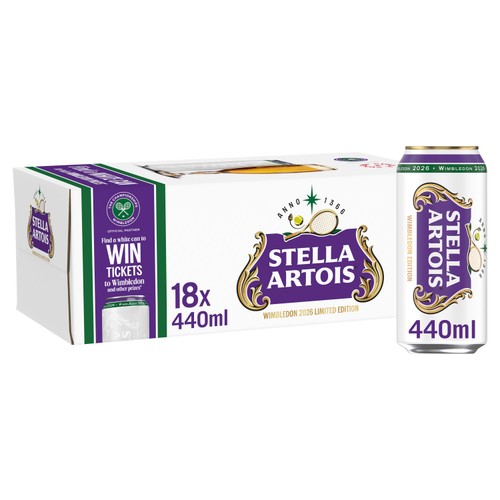 Stella Artois Premium Lager Beer Cans  18 x 440ml