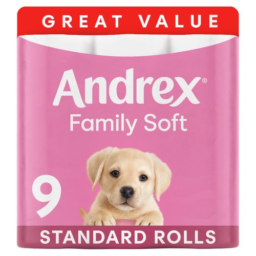 Andrex Family Soft Toilet Tissue 9 Pack