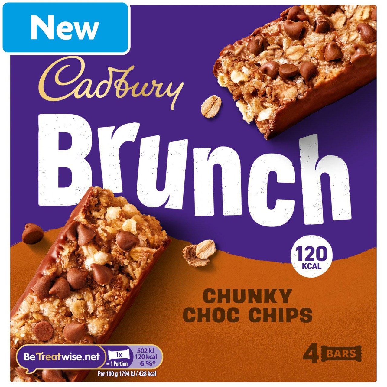Cadbury Brunch Chocolate Chip Cereal Bars 4x28g