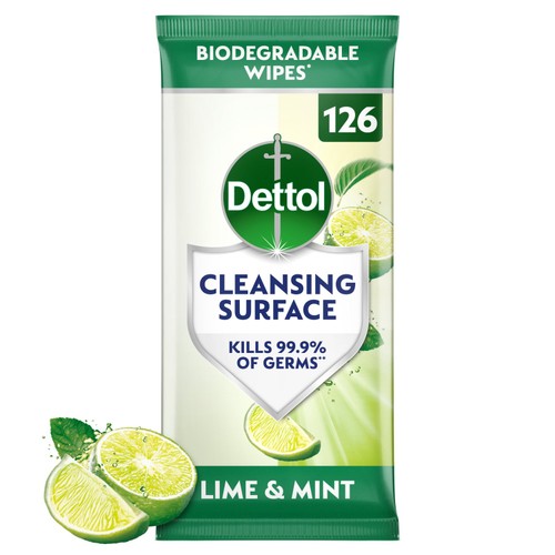 Dettol Antibacterial Cleansing Surface Wipes Lime & Mint