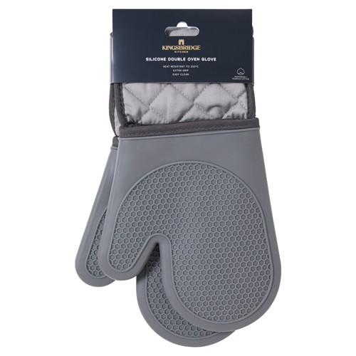 Morrisons Grey Silicone Double Oven Glove