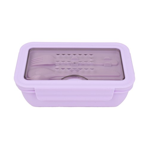 Nutmeg Home Lunchbox with Cutlery Lilac
