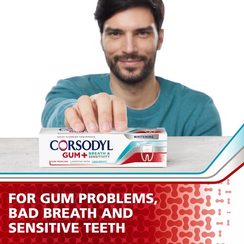 Corsodyl Gum + Breath & Sensitivity Whitening Sensitive Toothpaste