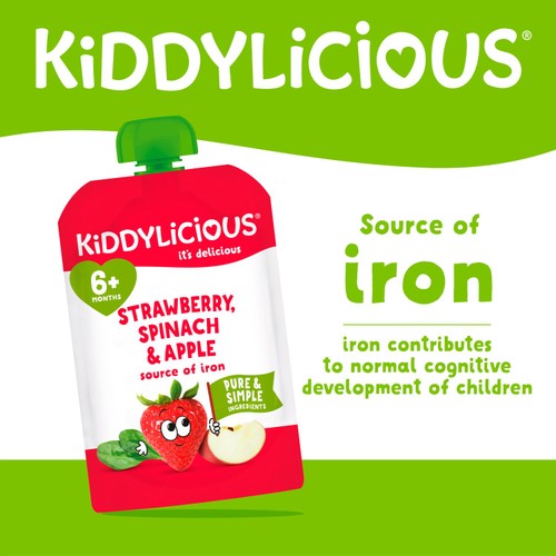 Kiddylicious Strawberry, Spinach & Apple Pouch 