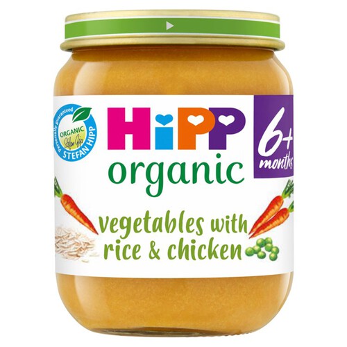 HiPP Organic Vegetables with Rice And Chicken Baby Food Jar 6+ Months