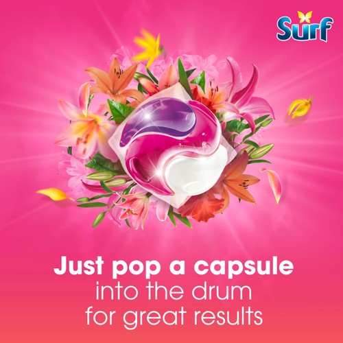 Surf 3 in 1 Laundry Washing Detergent Capsules Tropical Lily 26 Washes