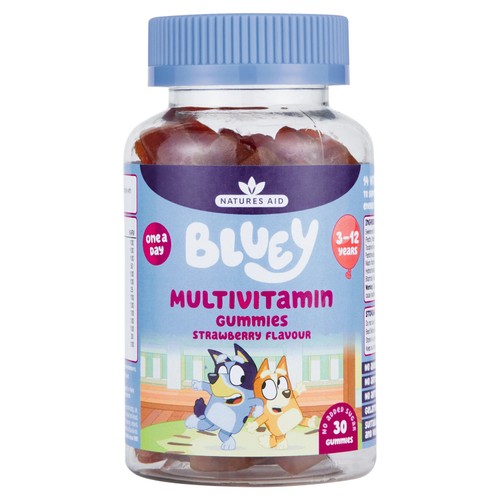 Nature's Aid Bluey 30 Multivitamin Gummies Strawberry Flavour 3-12 Years