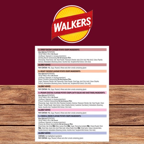 Walkers Meaty Variety Multipack Crisps Box 20 x 25g