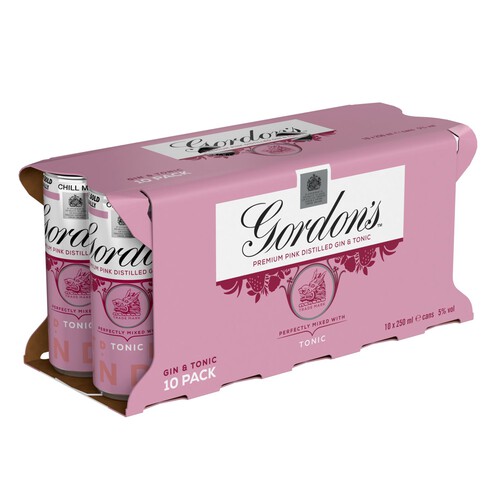 Gordon's Premium Pink Gin & Tonic 5% vol Ready to Drink Premix Cans