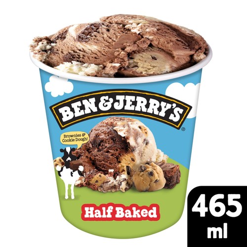 Ben & Jerry's Half Baked Chocolate & Vanilla Ice Cream Tub 465ml
