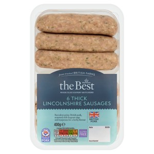 Morrisons The Best 6 Thick Lincolnshire Sausages 400g