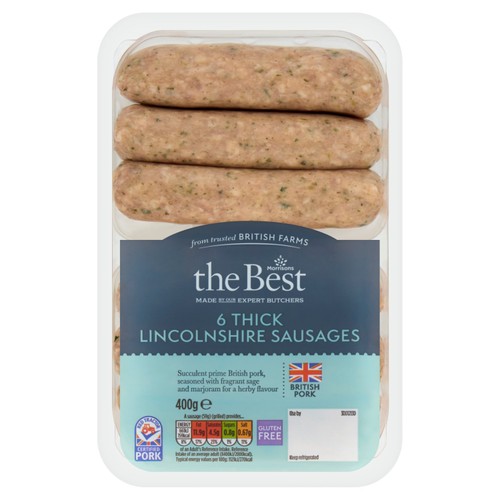 Morrisons The Best 6 Thick Lincolnshire Sausages 400g
