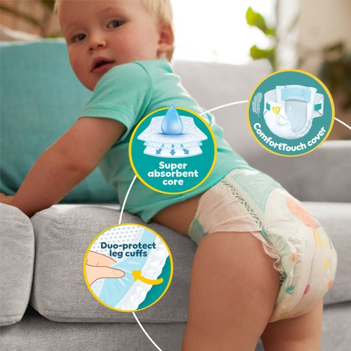 Pampers Baby-Dry Size 8, 52 Nappies, 17kg+, Jumbo+ Pack