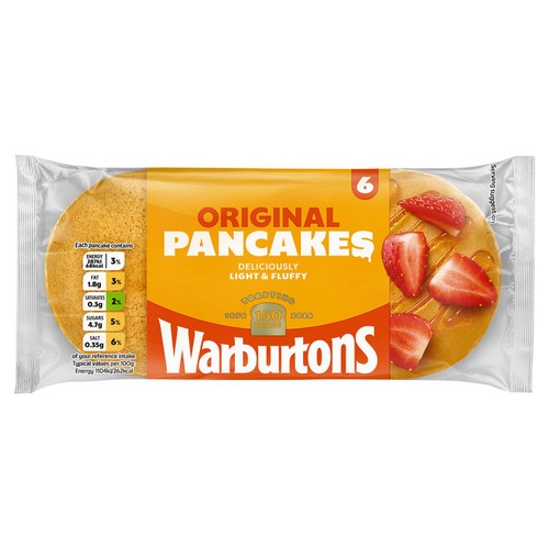 Warburtons Pancakes   6 pack