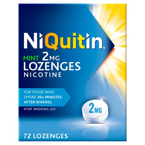 NiQuitin Mint Lozenge - 2mg, 72 Nicotine Lozenges - Stop Smoking Aid